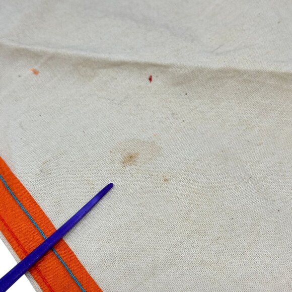 Vintage Embroidered Sad Clown Tea Towel Orange Yellow Trim Miercoles MX 16x18 - Picture 11 of 15